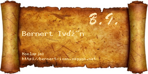 Bernert Iván névjegykártya